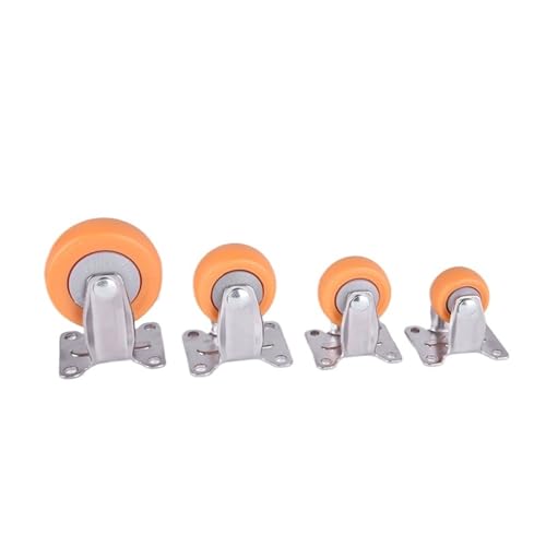 Rollen Für Möbel 1/1,25/1,5/2 Zoll Möbelrollen Räder Orange Lenkrolle Trolley Gummirollen 1 Stück(Color 01,1.5 inch) von OPIGJUFD