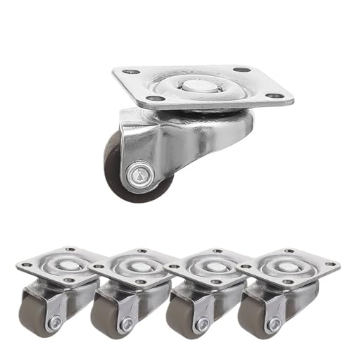 Rollen Für Möbel 16/1 STÜCKE Mini Caster Universal Selbstklebendes Rad Mit Weichgummi 360° Rotation Riemenscheibe Aufbewahrungsboxen Möbel Home Casters(Brown,4PCS) von OPIGJUFD