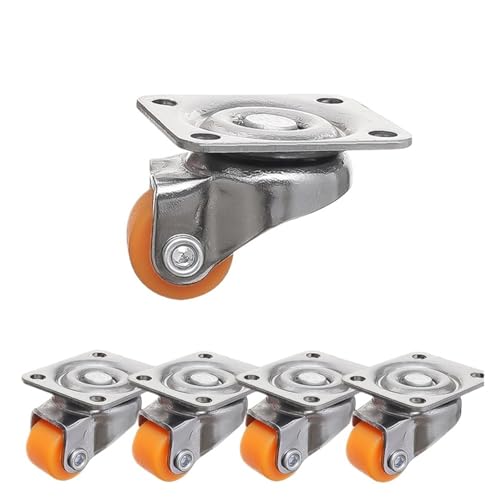 Rollen Für Möbel 16/1 STÜCKE Mini Caster Universal Selbstklebendes Rad Mit Weichgummi 360° Rotation Riemenscheibe Aufbewahrungsboxen Möbel Home Casters(Orange,4PCS) von OPIGJUFD