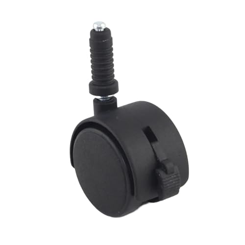 Rollen Für Möbel 2er-Set 2 Zoll Hochleistungs-Bürostuhl-Lenkrollen mit Bremse for Bett Universal-Radschaft 7 mm 38 schwarze Möbelrollen von OPIGJUFD