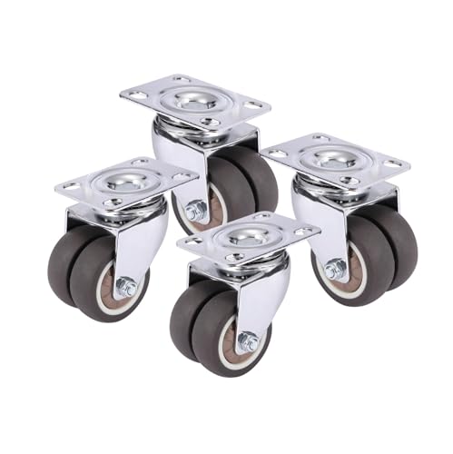 Rollen Für Möbel 4 STÜCKE Lenkrollen 1,5 "/2" Heavy Duty Weichgummirolle Möbelrolle Mit Bremse for Plattformwagen(4PCS without brake,1.5 Inch) von OPIGJUFD