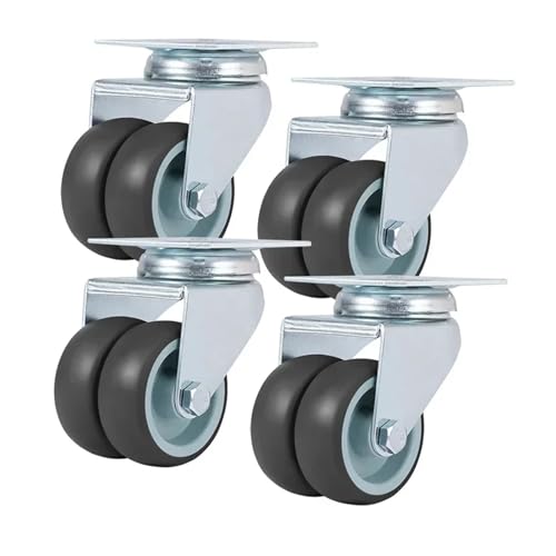 Rollen Für Möbel 4 stücke 2 Zoll Rollen Räder Heavy Duty Swivel Weiche Gummi Roller Mit Bremse for Plattform Trolley Möbel(4PCS without brake) von OPIGJUFD