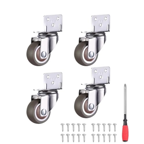 Rollen Für Möbel 4 stücke Möbelrollen Räder Weiche Gummi Lenkrolle Ganz Roller for Haushalts Zubehör(2 inch 4 Activity) von OPIGJUFD