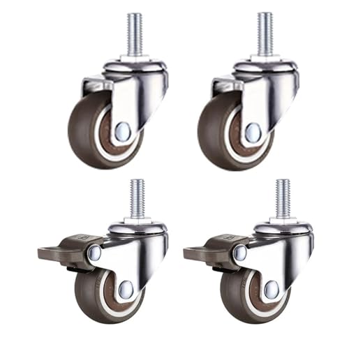 Rollen Für Möbel 4 stücke Stem Rollen Büro Stühle Räder for Schwere Möbel Rotary Castor Rad Bett Schrank Tisch(2pc swivel 2pc brake,1inch) von OPIGJUFD