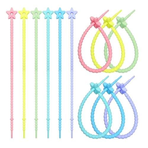 Silikon Kabelbinder 10 stücke Silikon Reusable Tasche Krawatten Twist Draht Befestigen Kabel Zip Krawatte Headset Daten Linie Draht Universal(Color 4) von OPIGJUFD