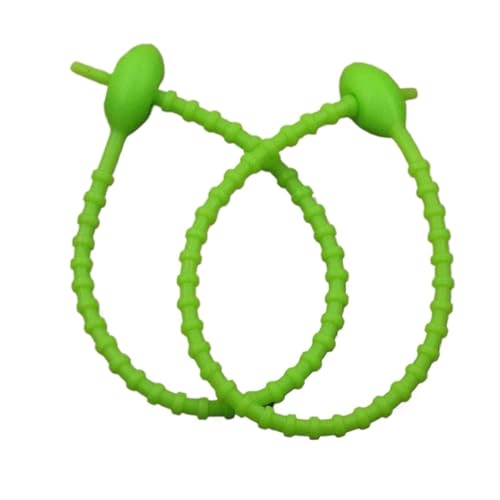 Silikon Kabelbinder 10Pcs Silikon Reusable Tasche Krawatten Twist Draht Befestigen Kabel Zip Krawatte Headset Daten Linie Draht Universal(Green) von OPIGJUFD
