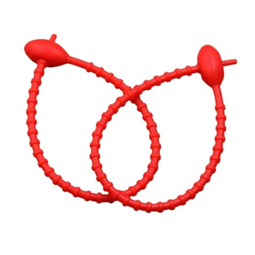 Silikon Kabelbinder 10Pcs Silikon Reusable Tasche Krawatten Twist Draht Befestigen Kabel Zip Krawatte Headset Daten Linie Draht Universal(Red) von OPIGJUFD