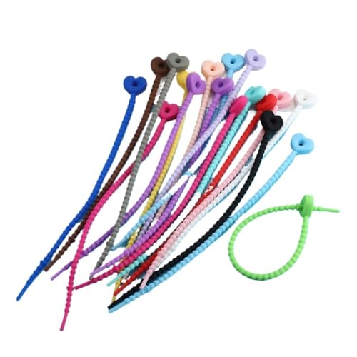 Silikon Kabelbinder 20Pcs Silikon Kabel Veranstalter Krawatte Reusable Multi-Zweck Home Office Power Linie Management Kabel Wickler(Color2) von OPIGJUFD