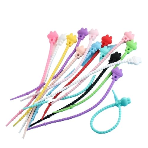 Silikon Kabelbinder 20Pcs Silikon Kabel Veranstalter Krawatte Reusable Multi-Zweck Home Office Power Linie Management Kabel Wickler(Color3) von OPIGJUFD
