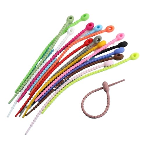 Silikon Kabelbinder 20Pcs Silikon Kabel Veranstalter Krawatte Reusable Multi-Zweck Home Office Power Linie Management Kabel Wickler(Color6) von OPIGJUFD