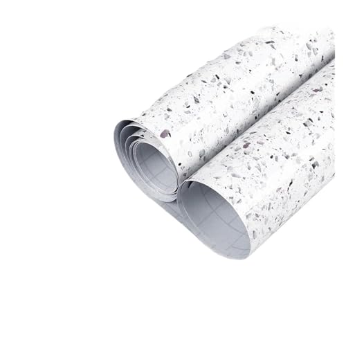 Tapete Wohnzimmer Weißes Granit-Marmor-Kontaktpapier for Arbeitsplatten, selbstklebende, wasserfeste, ölbeständige Tapete for Küchenmöbel, Vinylfolie(40CMx3.1Metres) von OPIGJUFD