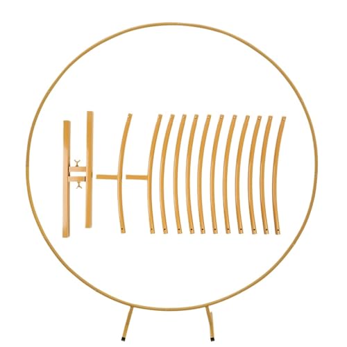 Traubogen Hochzeit Arche Metall Kreis Ständer Hochzeit Arche Rund Ballon Bogen Blume Gold Hintergrund Bogen DIY Rahmen Geburtstag Party Dekoration(1.5M) von OPIGJUFD