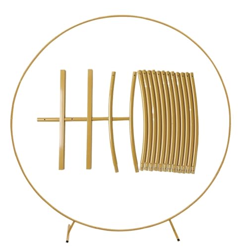 Traubogen Hochzeit Arche Metall Kreis Ständer Hochzeit Arche Rund Ballon Bogen Blume Gold Hintergrund Bogen DIY Rahmen Geburtstag Party Dekoration(1.8M) von OPIGJUFD