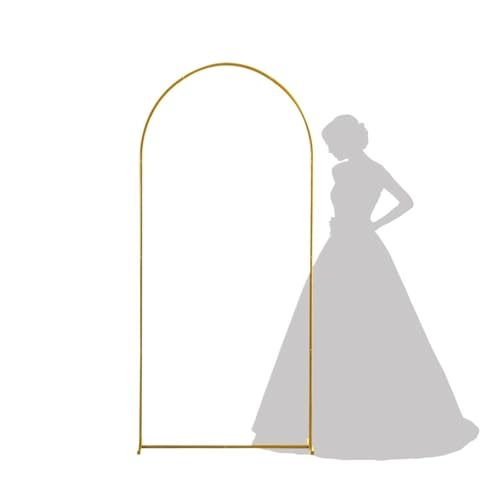 Traubogen Hochzeit Bogen, 1 Stück, goldener Metallbogenrahmen for Hochzeit, Geburtstag, Party, Dekoration, Ballonständer, Hochzeitsrequisitenhalter, Photo Booth, 6 Fuß & 6,6 Fuß & 7,2 Fuß(4FT) von OPIGJUFD