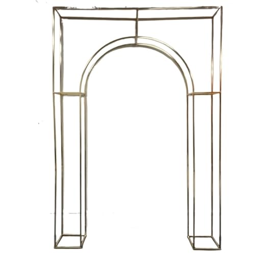 Traubogen Hochzeit Bogen 1/3-teilig, geometrischer Hochzeitsbogen-Hintergrundständer-Set – glitzernder goldener Blumenarrangement-Rahmen, Outdoor-Gartenparty-Dekor(260 x 180 cm 1pcs) von OPIGJUFD