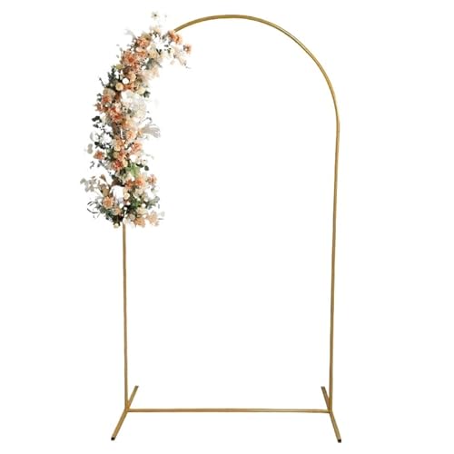 Traubogen Hochzeit Bogen 1 STÜCK Gold Hochzeitsbogenständer, Partydeko Ballonbogen, Rahmen Kulisse Halter Halterung, Größe 4FT 5FT 6FT 6,6FT 7,2FT(6.6FT 100x200cm) von OPIGJUFD