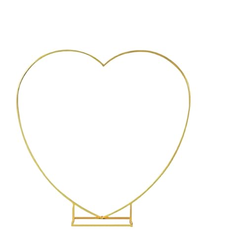 Traubogen Hochzeit Bogen 6,56FT Herz Gold Hochzeitsbogenständer, Party Dekor Ballonbogen, Rahmen Kulisse Halter Halterung, Party Dekoration Zubehör(HEART A) von OPIGJUFD