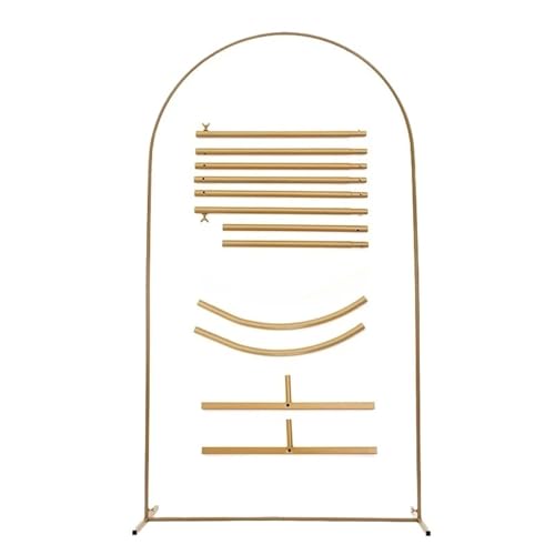 Traubogen Hochzeit Bogen Goldener Bogenrahmen Hochzeitsfeier Dekoration Hintergrundständer Gewölbte runde Rohrhalterung Ballon-Kit Display-Hintergrund(4ft(120cm)) von OPIGJUFD