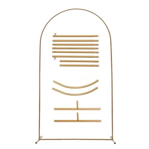 Traubogen Hochzeit Bogen Goldener Bogenrahmen Hochzeitsfeier Dekoration Hintergrundständer Gewölbte runde Rohrhalterung Ballon-Kit Display-Hintergrund(4ft(120cm)) von OPIGJUFD