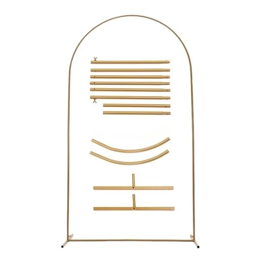 Traubogen Hochzeit Bogen Goldener Bogenrahmen Hochzeitsfeier Dekoration Hintergrundständer Gewölbte runde Rohrhalterung Ballon-Kit Display-Hintergrund(4ft(120cm)) von OPIGJUFD