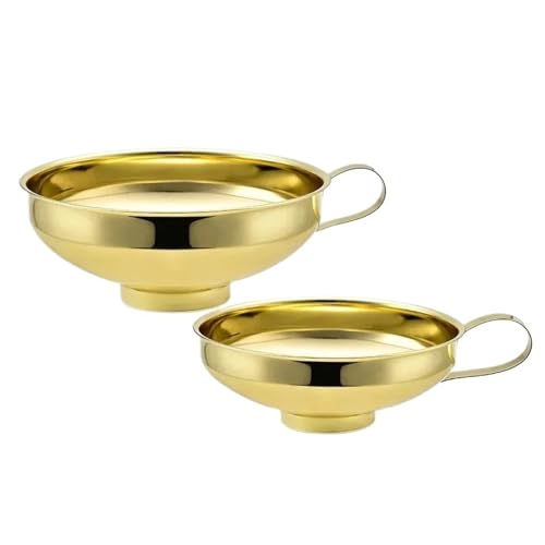 Trichter Multifunktionale Küchenutensilien Trichterwerkzeuge mit breiter Öffnung for Haushalt und Zubehör Marmeladenkonserven(Gold-2PCS) von OPIGJUFD