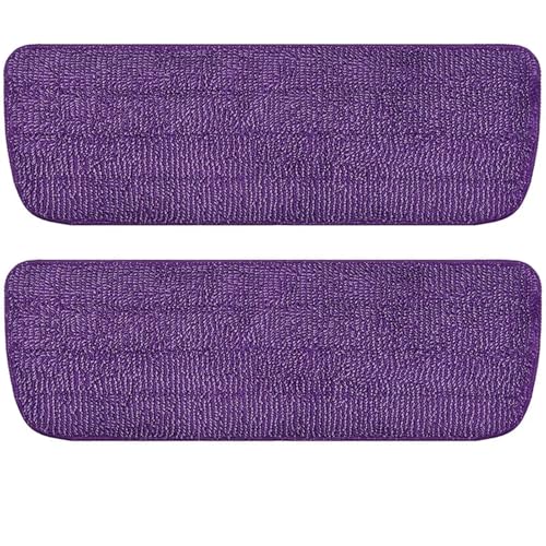 Wischmopp Bezug 2 Stück Mikrofaser-Ersatz-Mopp-Pads, waschbarer Mopp-Nachfüller, passend for Sprühmopps und Reveal-Mopps, Reinigungswerkzeuge, nass und trocken(Purple) von OPIGJUFD