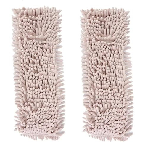 Wischmopp Bezug 2er-Pack Reinigungspads for den Haushalt, Ersatztücher for den Haushaltsstaubmoppkopf, leicht zu ersetzender Staubmopp(Beige) von OPIGJUFD