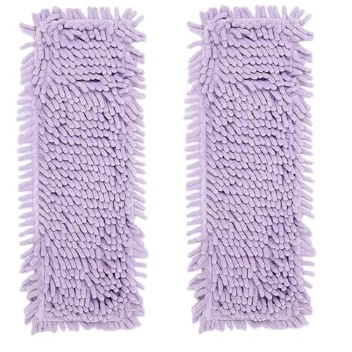 Wischmopp Bezug 2er-Pack Reinigungspads for den Haushalt, Ersatztücher for den Haushaltsstaubmoppkopf, leicht zu ersetzender Staubmopp(PURPLE) von OPIGJUFD