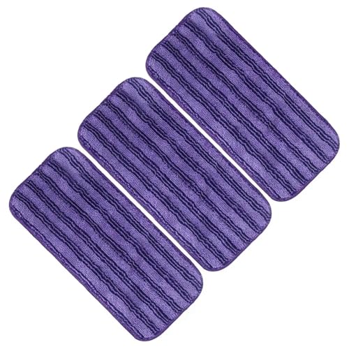 Wischmopp Bezug 3er-Pack wiederverwendbare Mopp-Pads Mopp nass und trocken Mopp-Pads Mopp Haushalt Hartholz Bodenreinigung(Purple) von OPIGJUFD