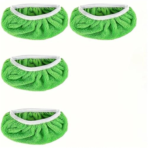 Wischmopp Bezug 4 Stück wiederverwendbare Mopp-Ersatzpads, flache Mopptücher, waschbare, robuste Ersatz-Mopptücher, leicht zu reinigen(Green) von OPIGJUFD
