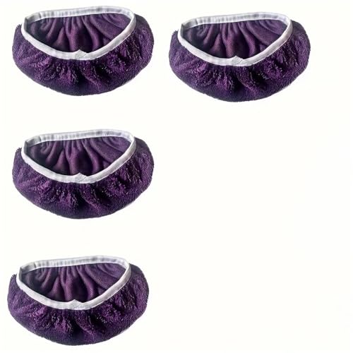 Wischmopp Bezug 4 Stück wiederverwendbare Mopp-Ersatzpads, flache Mopptücher, waschbare, robuste Ersatz-Mopptücher, leicht zu reinigen(Purple) von OPIGJUFD