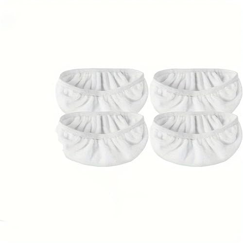 Wischmopp Bezug 4 Stück wiederverwendbare Mopp-Ersatzpads, flache Mopptücher, waschbare, robuste Ersatz-Mopptücher, leicht zu reinigen(White) von OPIGJUFD