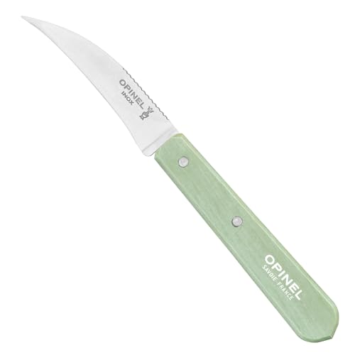 OPINEL Gemüsemesser N°114 Salbeigrün, Griff aus lackiertem Weißbuchenholz, Klinge aus Edelstahl, 10000930, Grün von OPINEL
