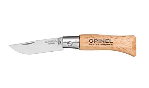 OPINEL Messer Nr. 2 Tradition Edelstahl – Griff 4,5 cm Buchenholz von OPINEL