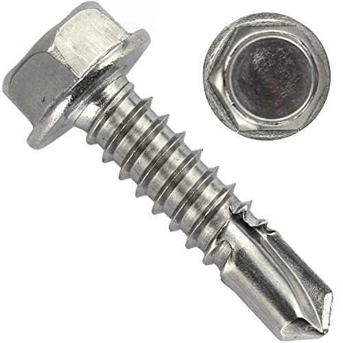 Bohrschrauben mit Sechskantkopf und Bund (Form K) 4,2x22 aus Edelstahl A2 V2A (20 Stück) nach DIN 7504 Blechschrauben OPIOL QUALITY® von OPIOL QUALITY