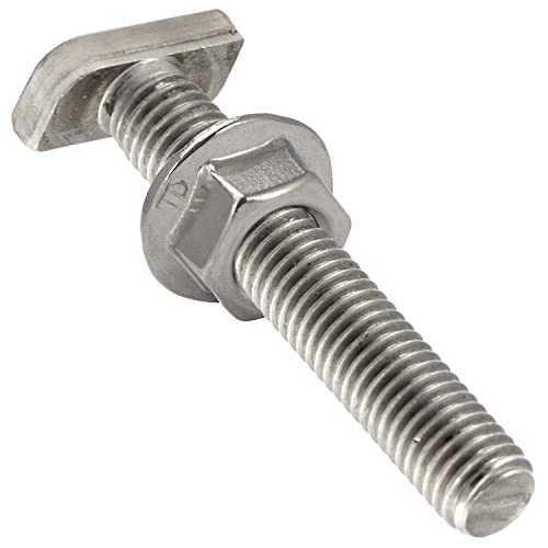 Hammerkopfschrauben M10x20 Edelstahl mit Flanschmuttern 20 Stück Sechskantmutter Flachkopfschrauben Photovoltaik Solar OPIOL QUALITY® von OPIOL QUALITY