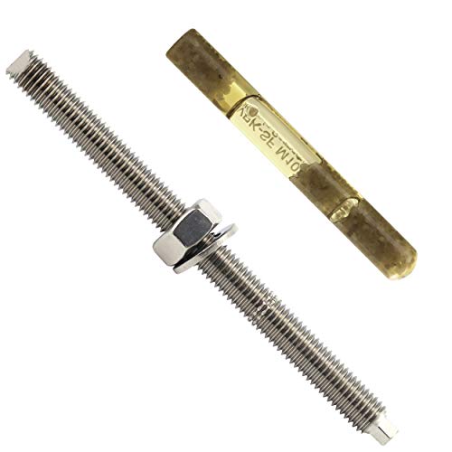 OPIOL QUALITY® Ankerstangen M10x130 mit Mörtelpatronen M10 (20 Stück) ETA Zulassung aus Edelstahl A4 V4A Set Schwerlastdübel Reaktionspatronen Verbundanker-System von OPIOL QUALITY