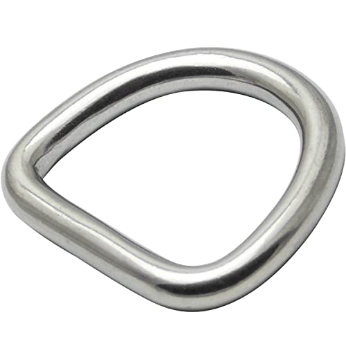 OPIOL QUALITY® D-Ring Geschweißt und Poliert 6x40 mm aus Edelstahl A4 V4A (2 Stück) Halbrundring Halbring D Ringe Stahlring Halbringe Rundring Karabiner von OPIOL QUALITY