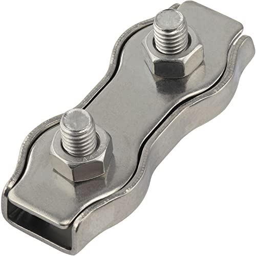 OPIOL QUALITY® Duplex Seilklemme 5 mm aus Edelstahl A4 V4A (4 Stück) Seilklemmen Drahtseilklemme Klemme Draht Kabelklemmen Geländer Marine Boot Drahtseil Seil von OPIOL QUALITY