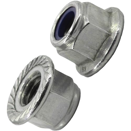 OPIOL QUALITY® Flanschmuttern M6 (5 Stück) selbstsichernd mit Sperrverzahnung aus Edelstahl A2 DIN 6926 Flansch Sechskantmutter Polyamid-Klemmteil von OPIOL QUALITY