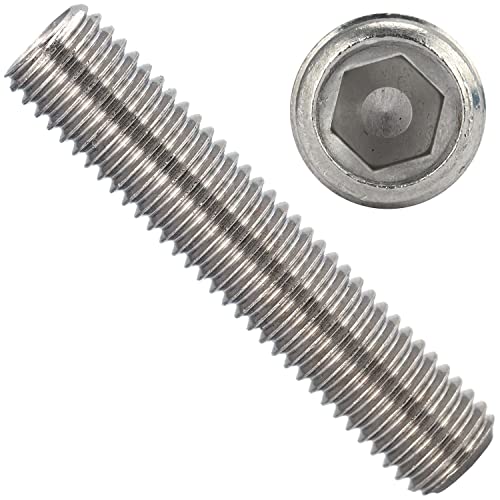 OPIOL QUALITY® Gewindestifte Innensechskant mit Ringschneide DIN 916 M4x50 mm aus Edelstahl A2 V2A (50 Stück) Madenshrauben Maden-schrauben Schrauben Gewindestift von OPIOL QUALITY