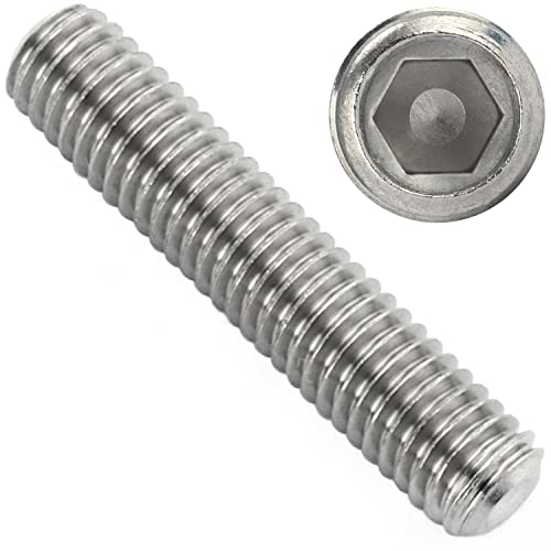 OPIOL QUALITY® Gewindestifte mit Innensechskant und Kegelkuppe DIN 913 M6x80 mm aus Edelstahl A2 V2A (2 Stück) Madenschrauben Gewindestift Schrauben Gewindeschrauben von OPIOL QUALITY