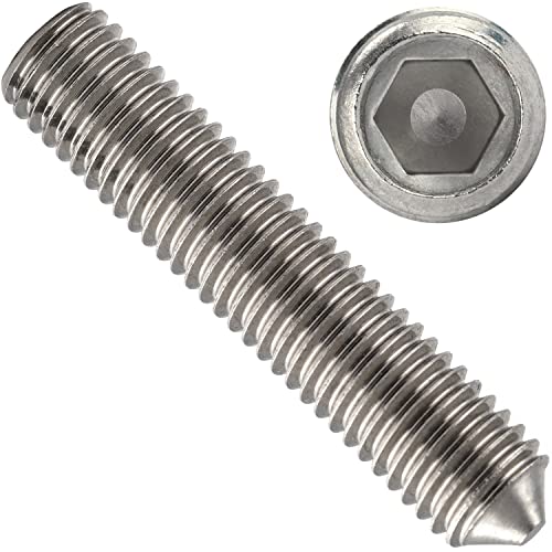 OPIOL QUALITY® Gewindestifte mit Innensechskant und Spitze DIN 914 M5x7 mm aus Edelstahl A2 V2A (10 Stück) Madenschrauben Gewindestift Schrauben Gewindeschrauben von OPIOL QUALITY