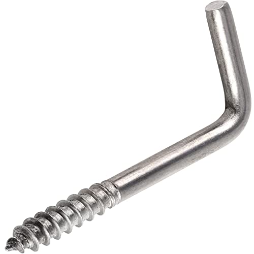 OPIOL QUALITY® Hakenschraube 4,5x50 mm aus Edelstahl A2 V2A (20 Stück) Schraubhaken Haken Deckenhaken L-förmig Winkelschrauben Hakenschrauben L-Haken Rechtwinklig von OPIOL QUALITY
