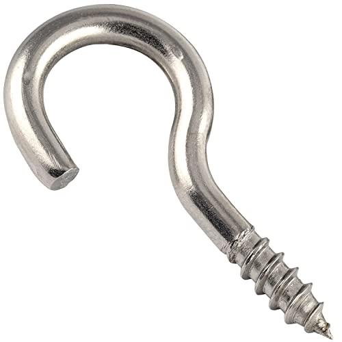 OPIOL QUALITY® Hakenschraube mit Holzgewinde 5x56 mm aus Edelstahl A2 V2A (5 Stück) Schraubhaken Haken Deckenhaken Ringschraube Schraubösen Augenschraube von OPIOL QUALITY
