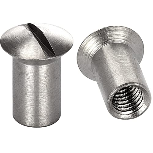 OPIOL QUALITY® Hülsenmuttern mit Linsenkopf und Schlitz M4x12 aus Edelstahl A1 VA (10 Stück) Mutter Schlitzmutter Hülsenmutter Schlitzantrieb Distanzhülsen Rostfrei von OPIOL QUALITY