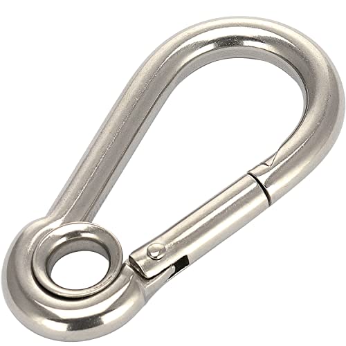 OPIOL QUALITY® Karabinerhaken mit Kausche 4x40 mm aus Edelstahl A4 V4A (1 Stück) Karabiner Feuerwehrkarabiner Auge Öse Karabiner-Haken Schnapphaken Segeln von OPIOL QUALITY