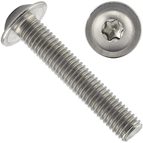 OPIOL QUALITY® Linsenkopfschrauben mit Flansch und Innensechsrund (ISR) ISO 7380 M10x60 mm aus Edelstahl A2 V2A (10 Stück) Flachkopfschrauben Linsenkopf Flanschschrauben Torx von OPIOL QUALITY
