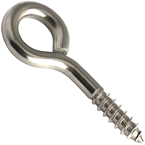 OPIOL QUALITY® Ösenschraube Edelstahl A2 V2A 6x66 mm (2 Stück) Schraube Auge Haken Schraubösen Schraubhaken Augenschrauben Schraubösen Ringschraube Öse Holzgewinde von OPIOL QUALITY