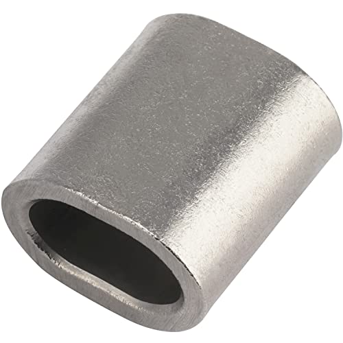 OPIOL QUALITY® Pressklemme 3 mm aus Edelstahl A4 V4A (20 Stück) Aluminiumhülsen Klemme Drahtseilklemmen Seilklemme Presshülsen Drahtseil Seil Drahtseilklemme Seilverbinder von OPIOL QUALITY